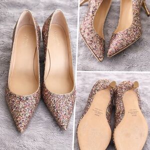 RHTF Kate Spade Multicolor Glitter Pumps – Size 8.5M – Pointed Toe Sparkle Heels